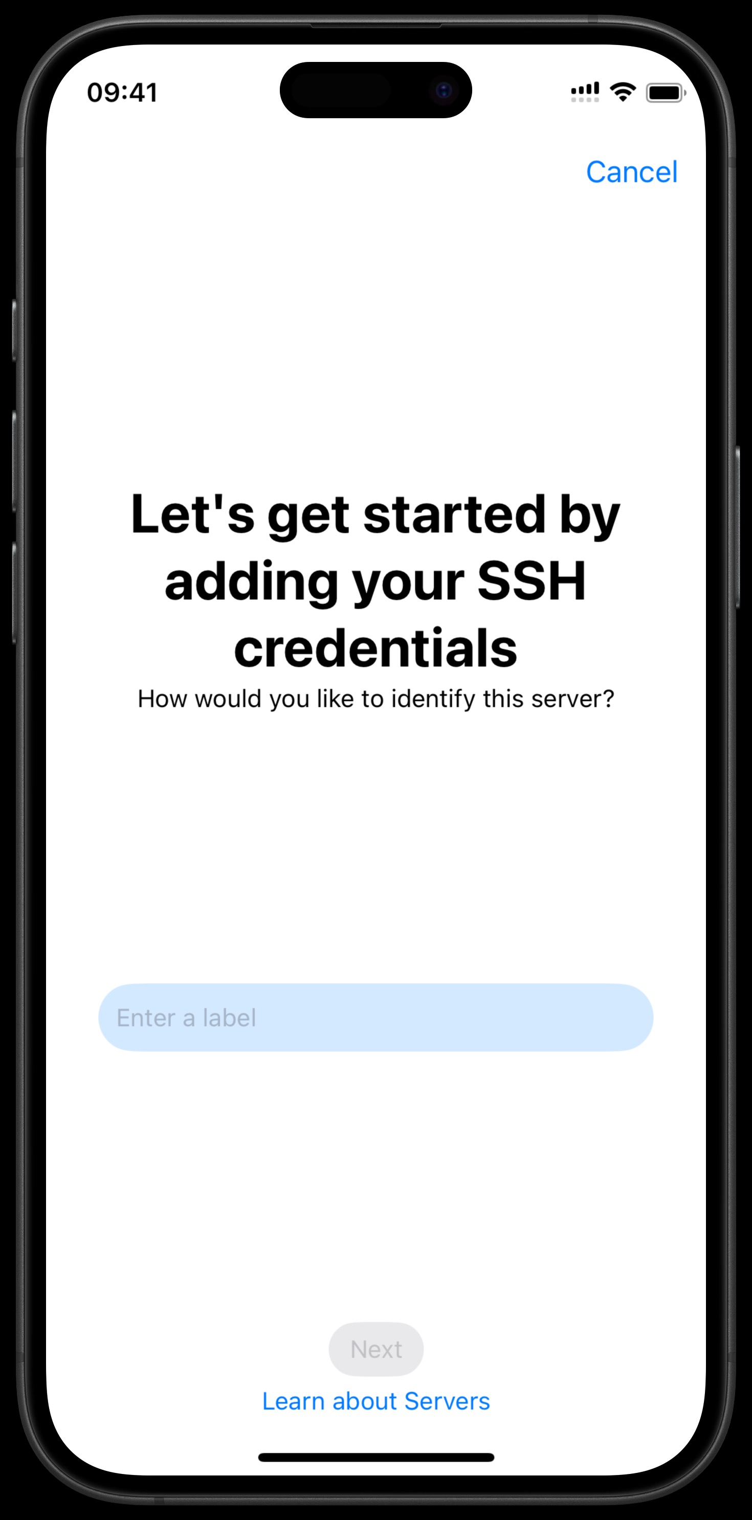 Add server form with details