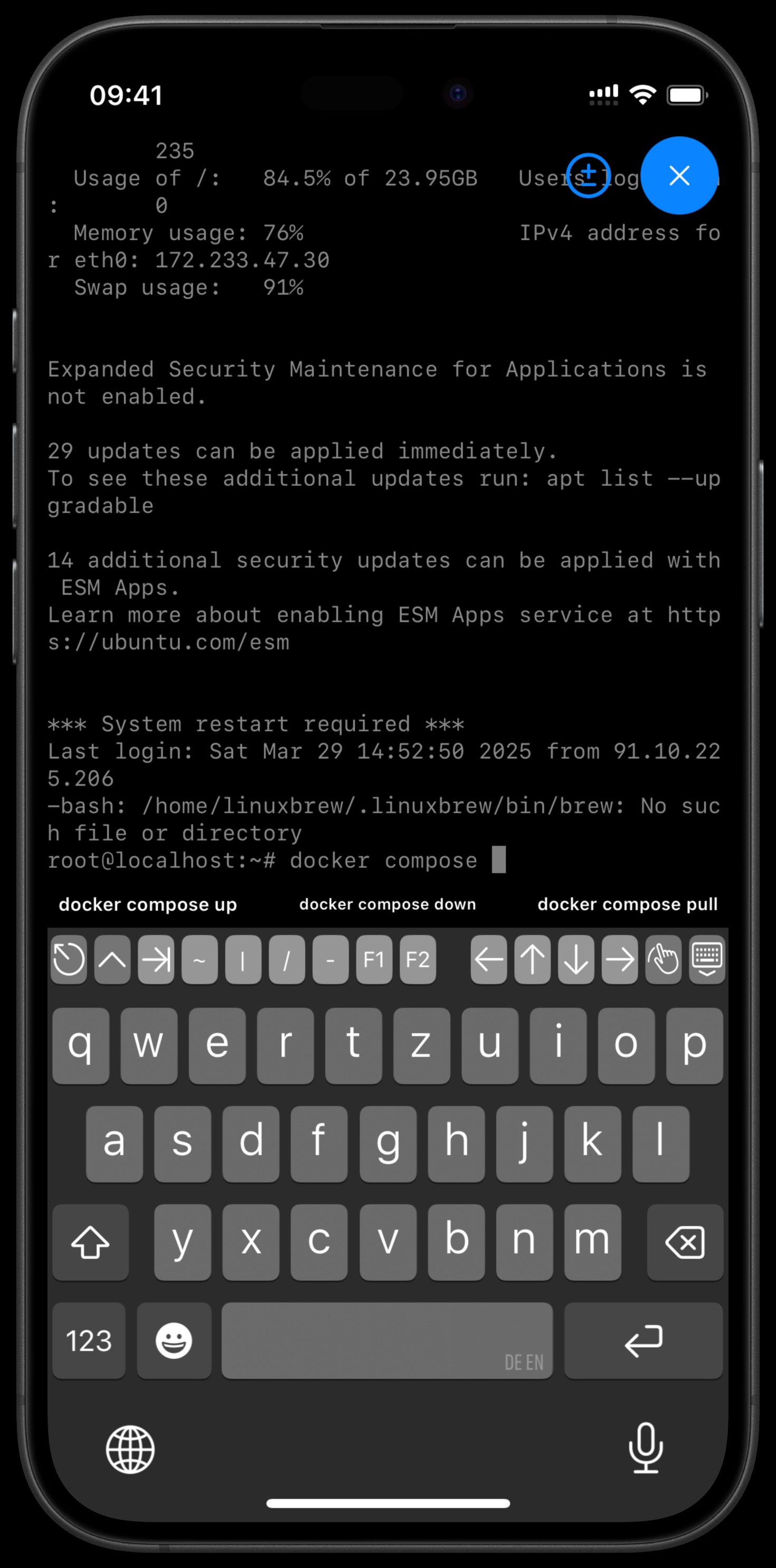 Terminal with command suggestions